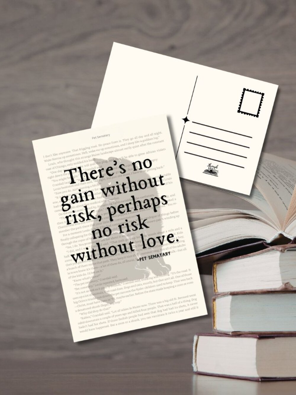 Stephen King Bookish Book Page Postcard Mini Art Print, Pet Sematary